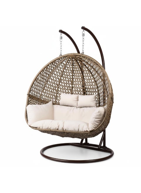 Imperial Double Rattan Swing – 400 KG Heavy-Duty Capacity